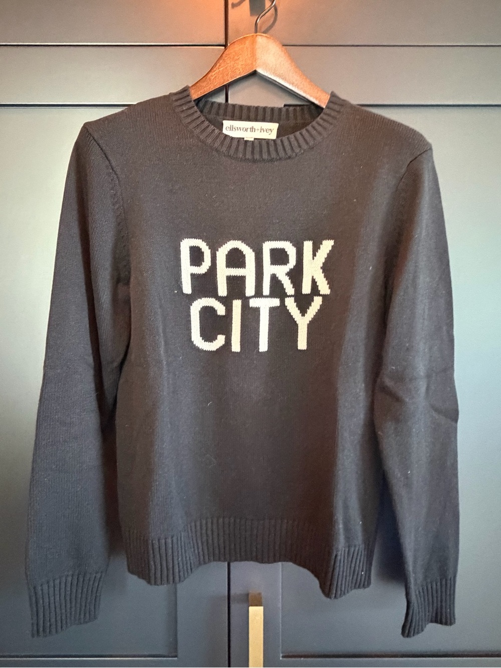 Ellsworth + Ivey Park City Black Crewneck Sweater